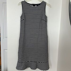 NWOT, Lands’ End Dress, Black & White Stripe, Size 2